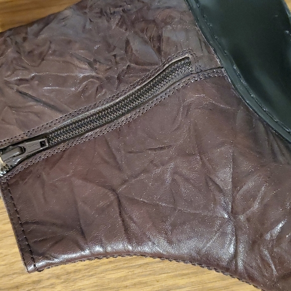 W 10M Klogs Brown Embossed Leather Zip Booties, Worn Five Times - Picture 2 of 4